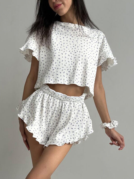 Lovely Frilled Top and Shorts Set