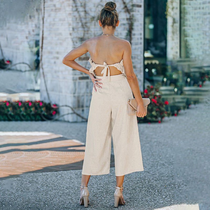 Sleeveless Pleated Jumpsuit