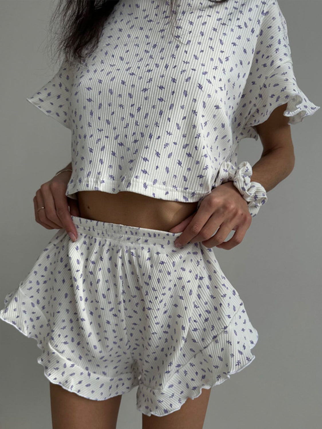 Lovely Frilled Top and Shorts Set