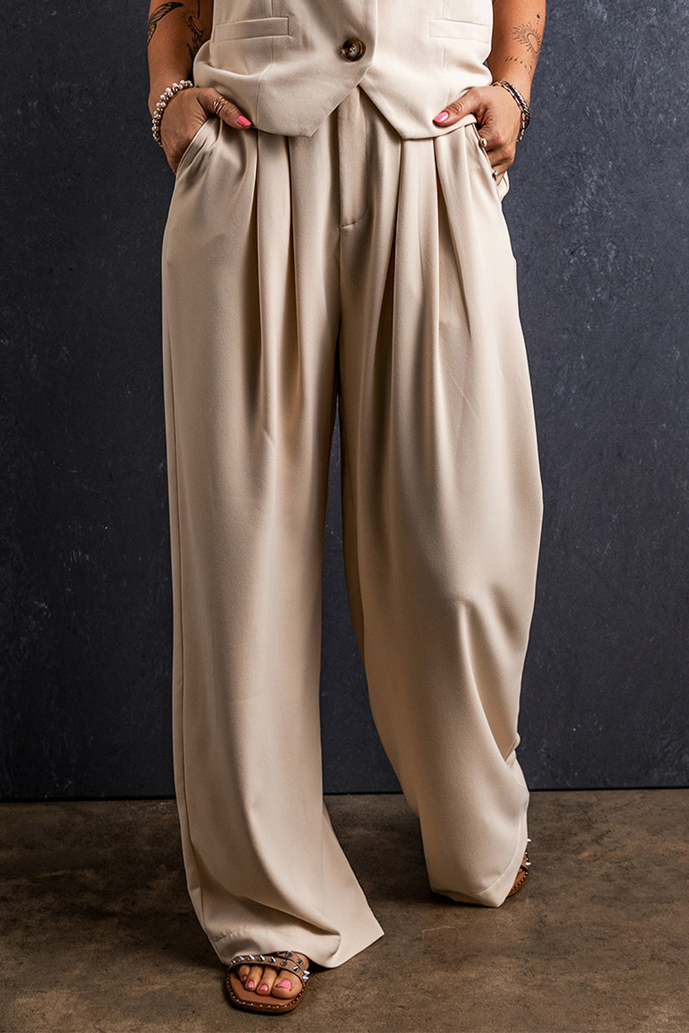 Ruched Wide Leg Pants