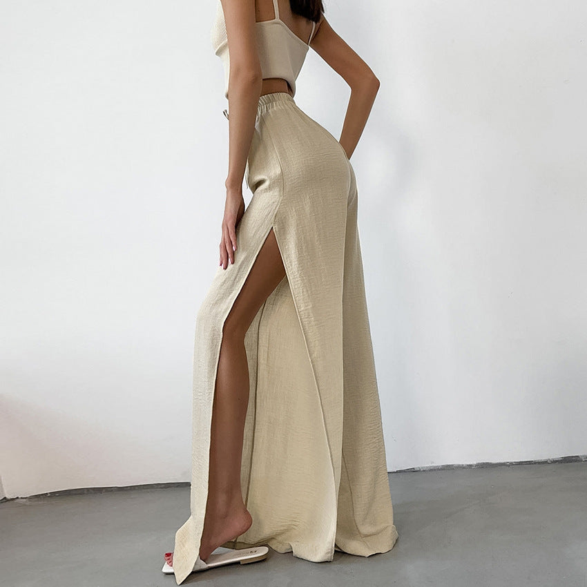 Split Wide-leg Pants