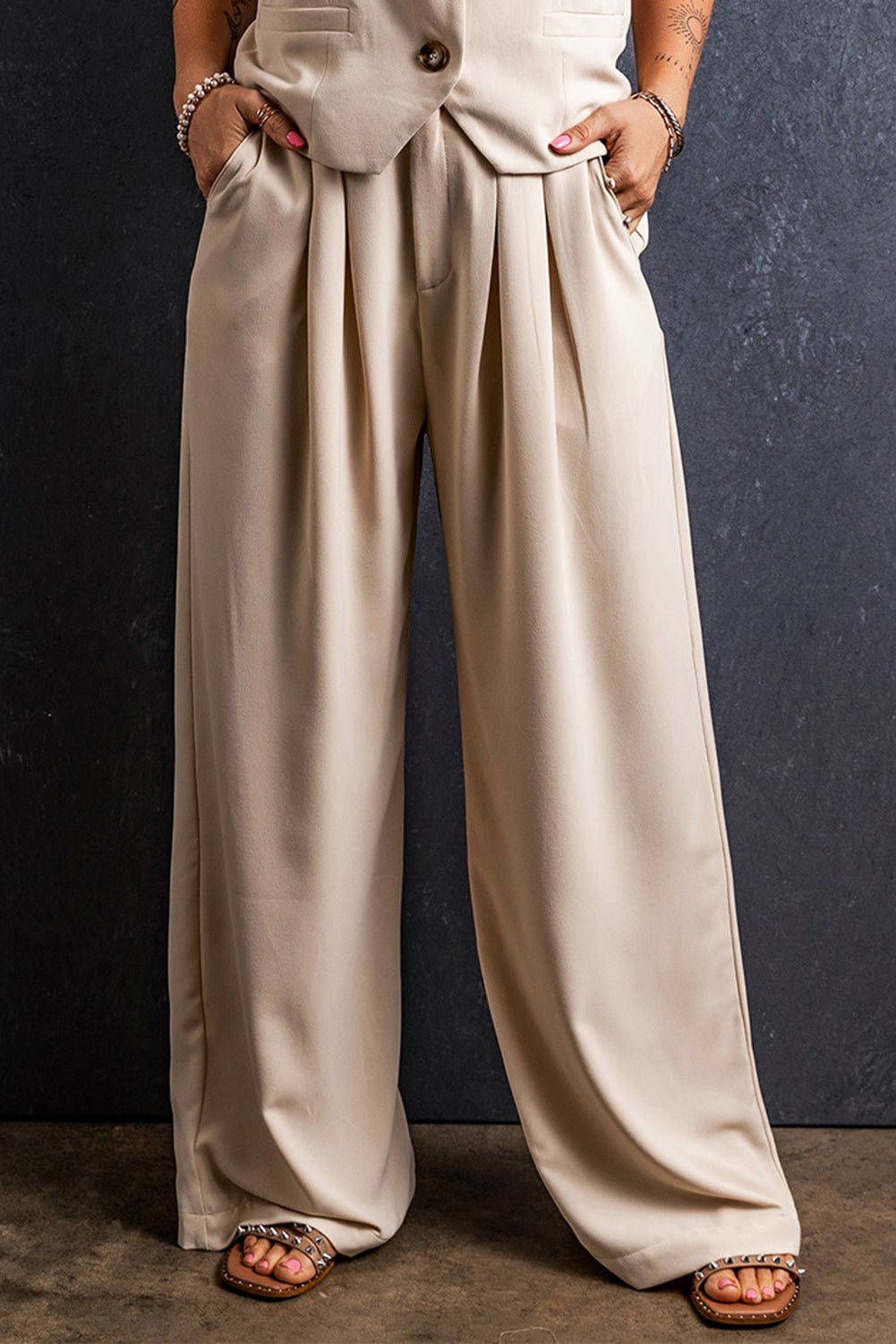 Ruched Wide Leg Pants