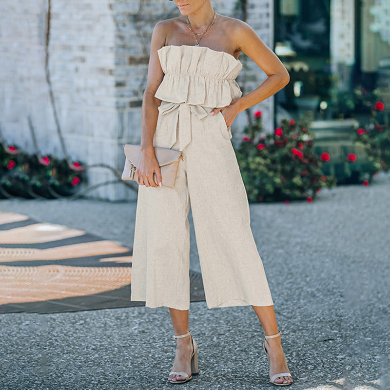 Sleeveless Pleated Jumpsuit