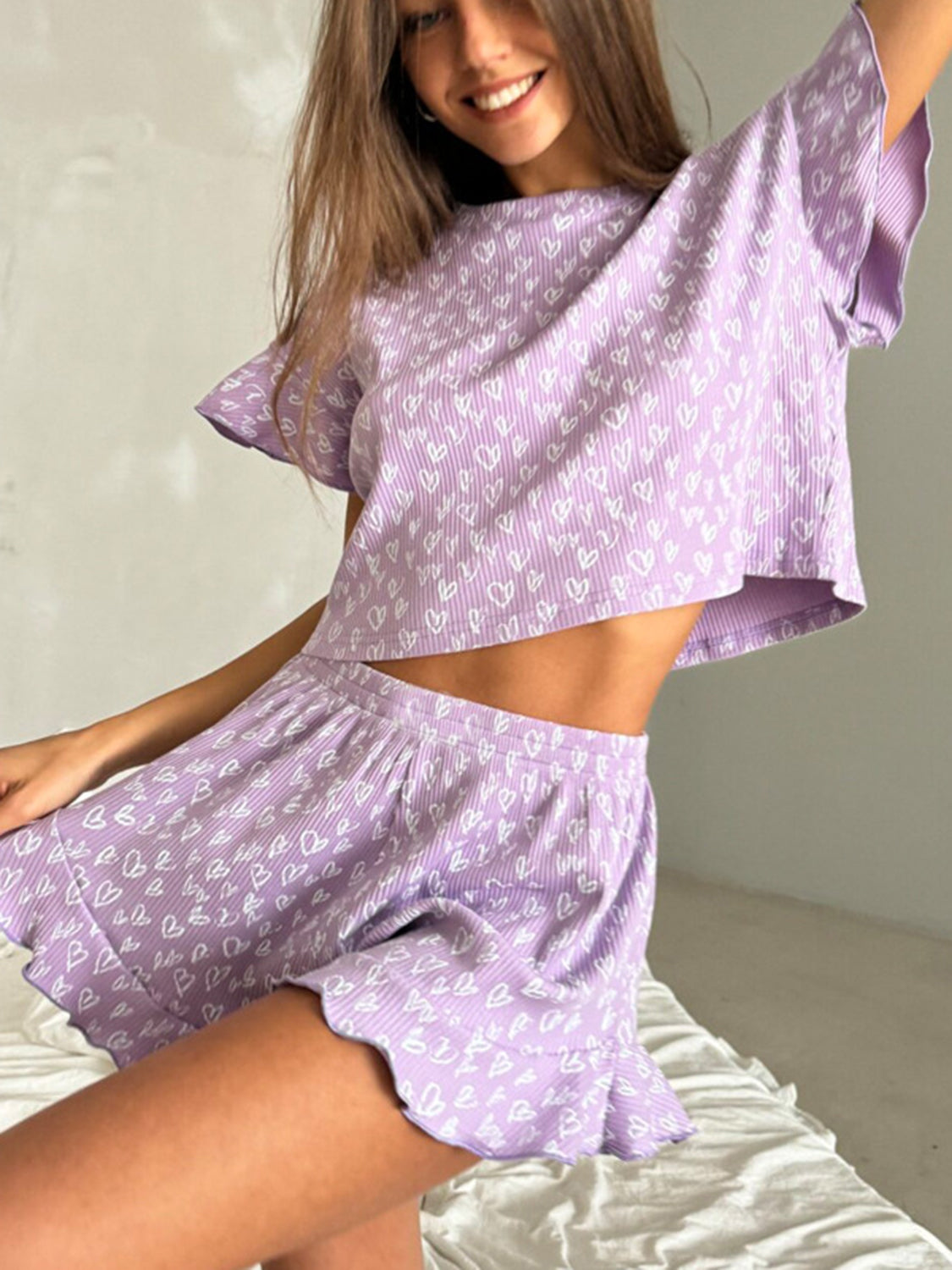 Lovely Frilled Top and Shorts Set