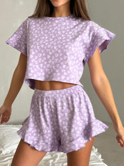 Lovely Frilled Top and Shorts Set