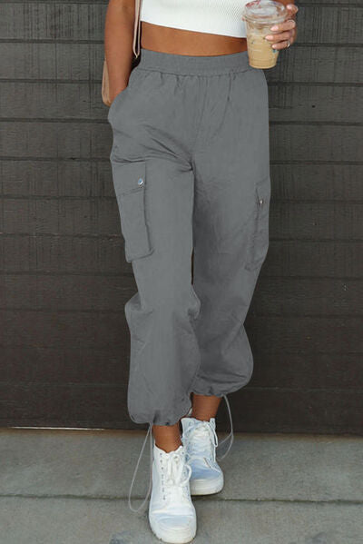 Drawstring Elastic Waist Pants