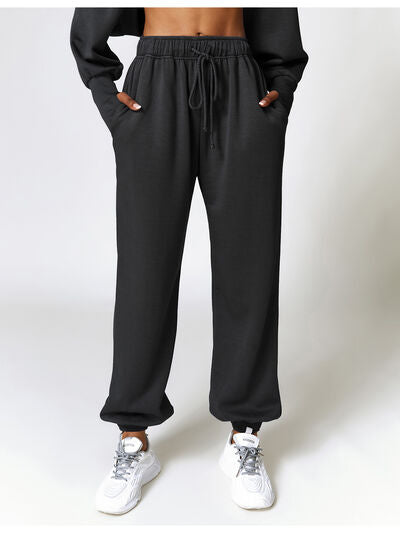 Drawstring Pocketed Active Joggers