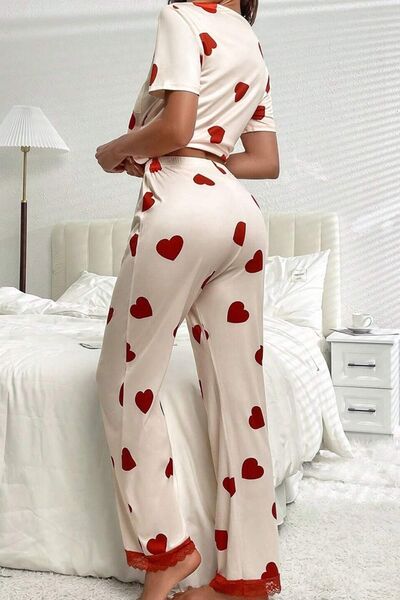 Round Neck Top and Drawstring Pants Lounge Set