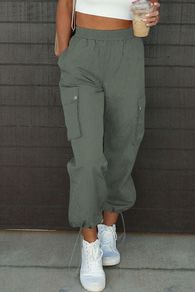 Drawstring Elastic Waist Pants