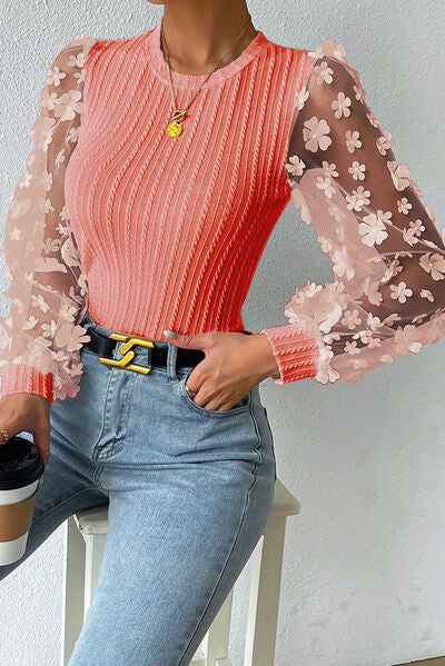 Applique Long Sleeve Blouse